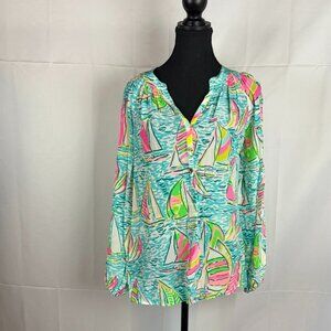 Lilly Pulitzer Silk Elsa Top Size Medium